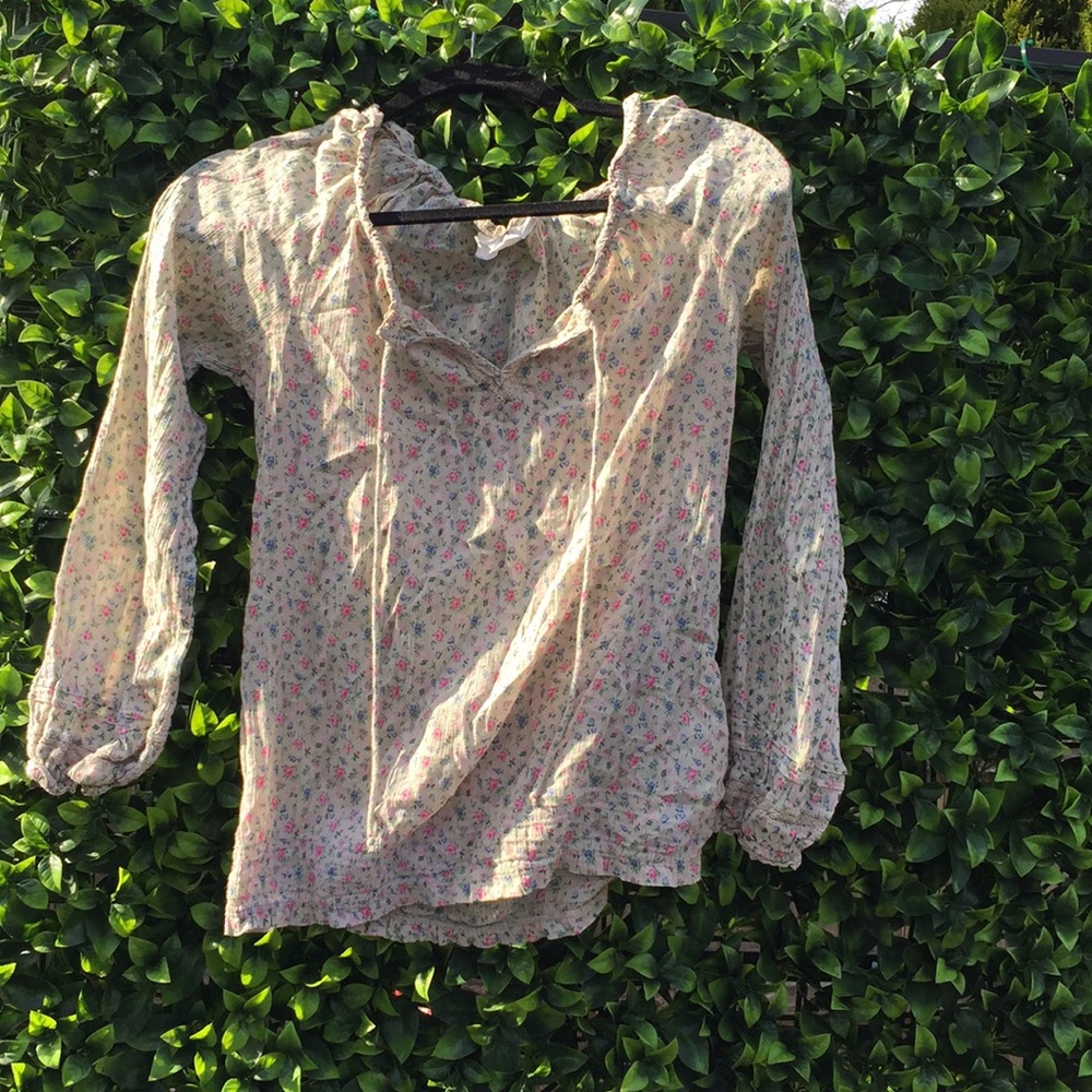 Floral Peasant Top